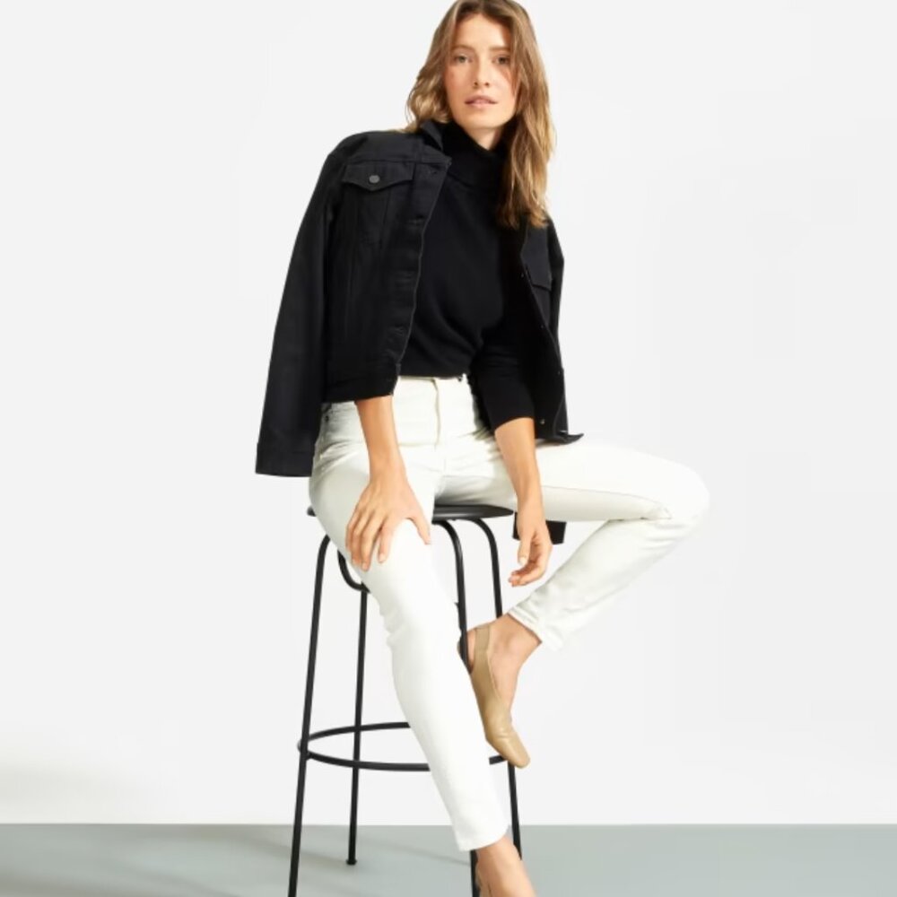 SOLD! NWT Everlane High Rise Skinny 28 Regular Bone White Jeans
